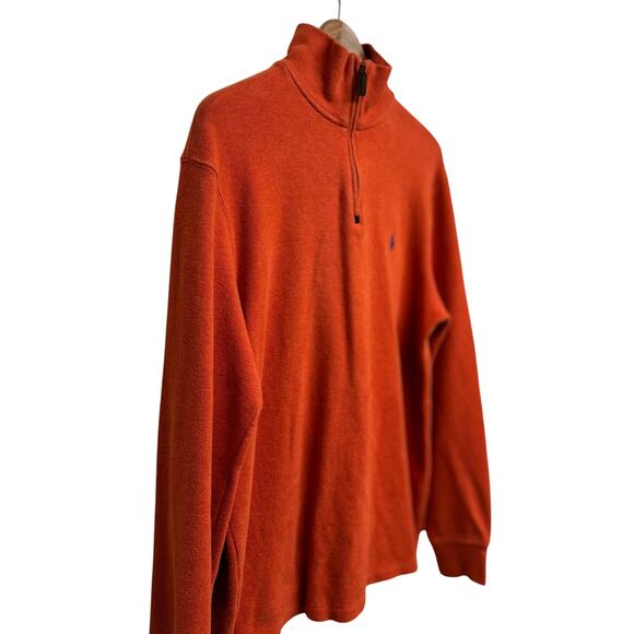 Polo Ralph Lauren Men’s Orange Quarter Zip Sweater (Size M) - Picture 2 of 6